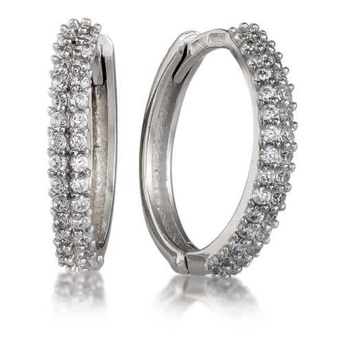 Серьги из серебра 925 пробы с фианитами