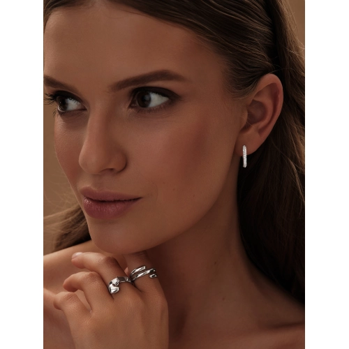 Серьги из серебра 925 пробы с фианитами