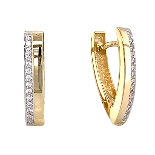 Серьги из желтого золота 585 пробы с фианитами