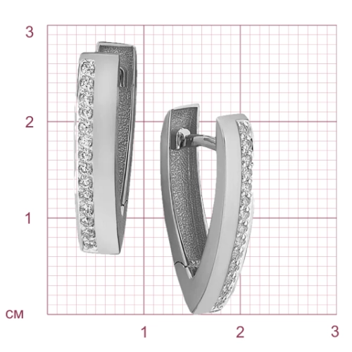 Серьги из желтого золота 585 пробы с фианитами