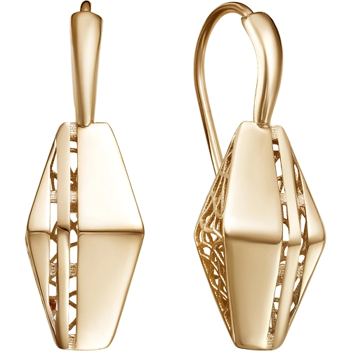 Серьги петельки из золота 585 пробы