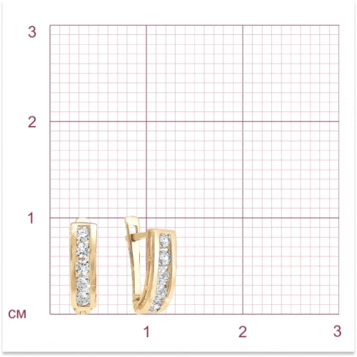 Серьги из золота 585 пробы с фианитами