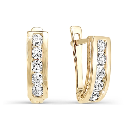 Серьги из золота 585 пробы с фианитами