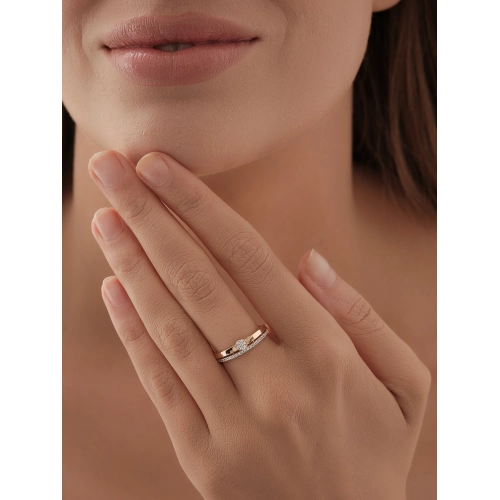 Кольцо из золота 585 пробы с фианитами