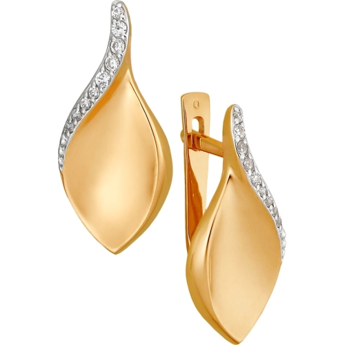 Серьги из золота 585 пробы с фианитами