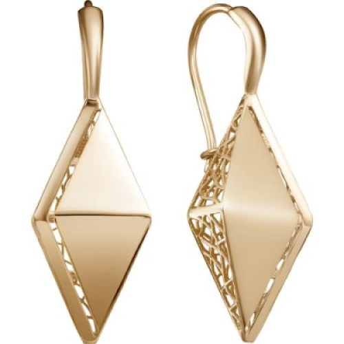 Серьги петельки из золота 585 пробы