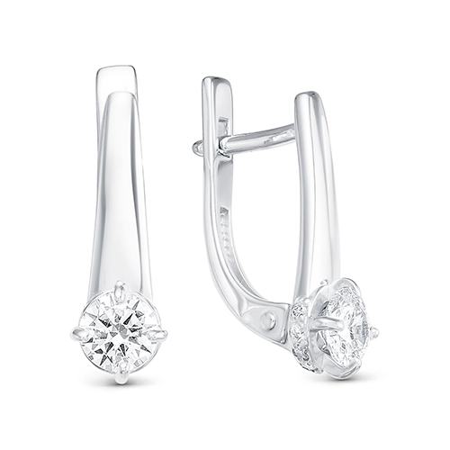 Серьги из серебра 925 пробы с фианитами