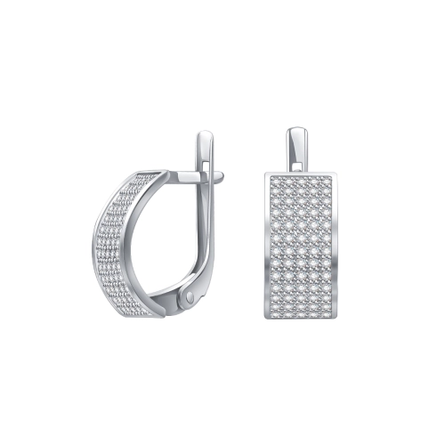 Серьги из серебра 925 пробы с фианитами
