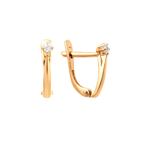 Серьги из золота 585 пробы с фианитами