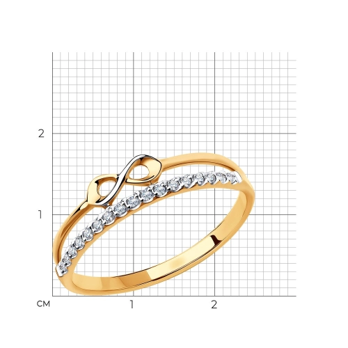 Кольцо из золота 585 пробы с фианитами