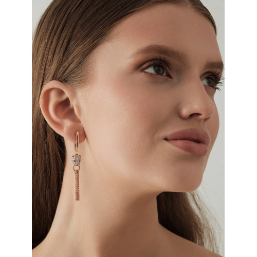 Серьги из золота 585 пробы с фианитами
