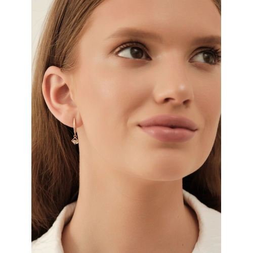 Серьги из золота 585 пробы с фианитами