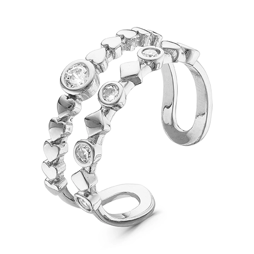 Кольцо из серебра 925 пробы с фианитами