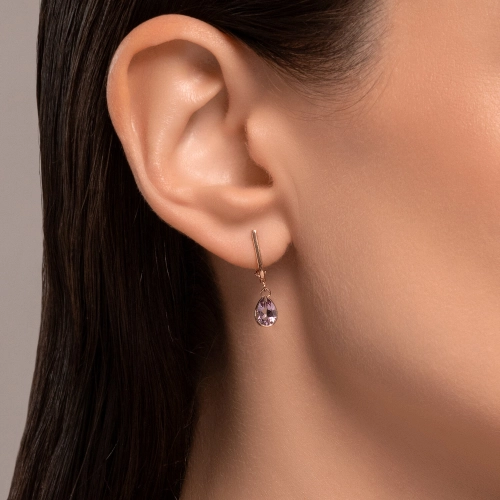 Серьги из золота 585 пробы с аметистами