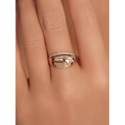 Кольцо из золота 585 пробы с фианитами