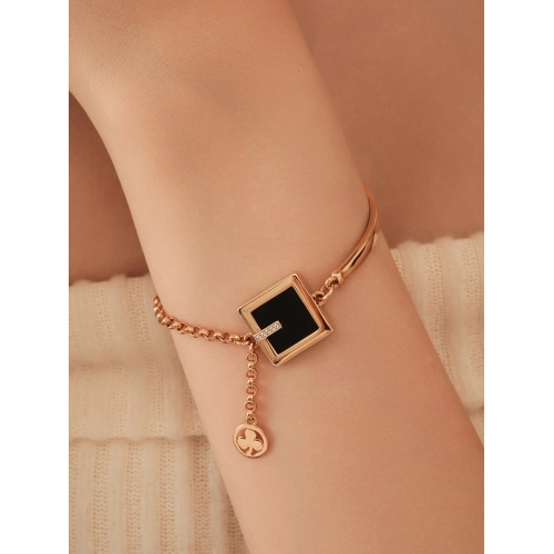 Браслет из золота 585 пробы с ониксом и фианитами