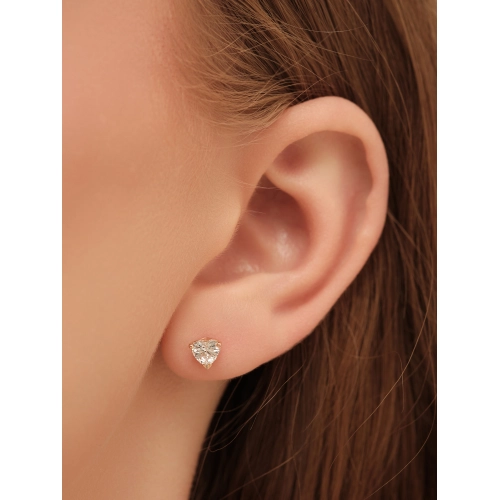 Серьги пусеты из золота 585 пробы с фианитами