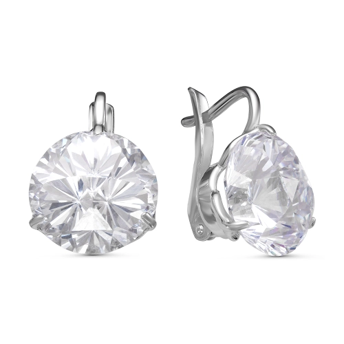 Серьги из серебра 925 пробы с фианитами