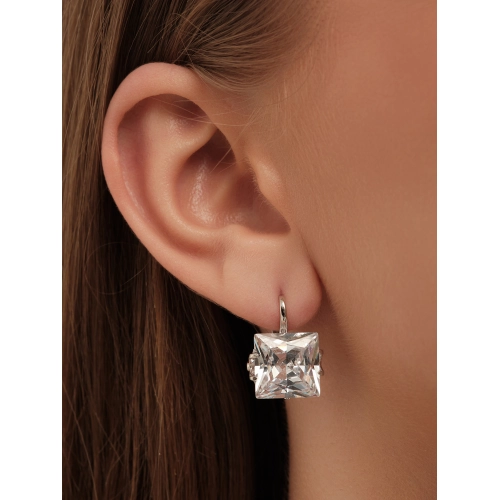 Серьги из серебра 925 пробы с фианитами