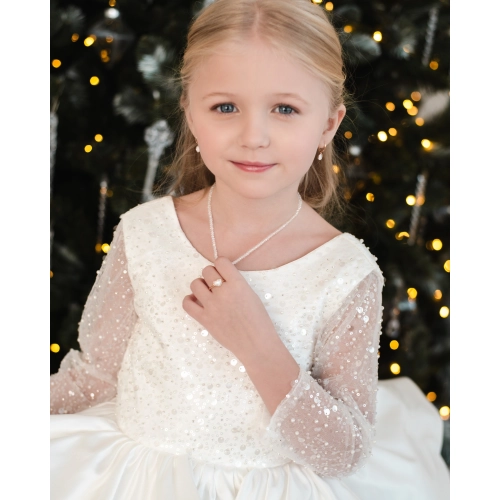 Колье чокер из серебра 925 пробы  с прозрачным хрусталем