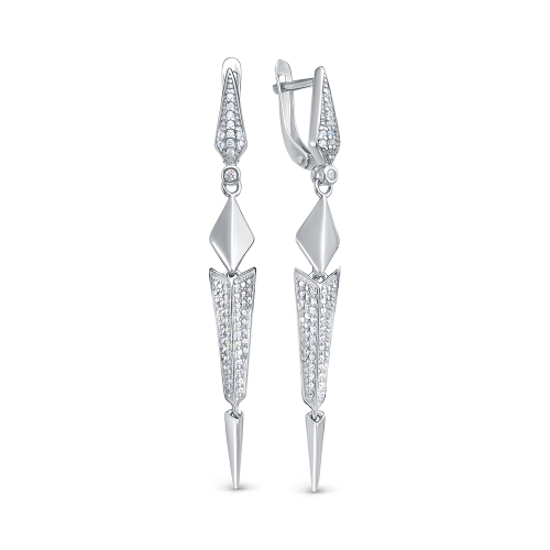 Серьги из серебра 925 пробы с фианитами