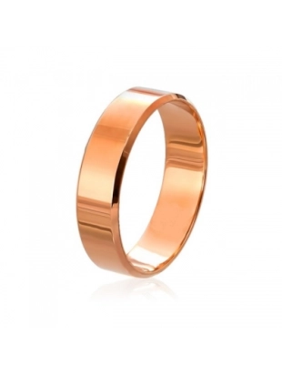 Обручальное кольцо из золота 585 пробы с европейским прямым сечением