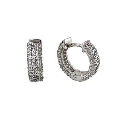 Серьги конго из серебра 925 пробы с фианитами