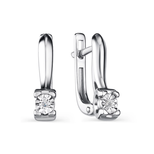 Серьги из серебра 925 пробы с бриллиантами