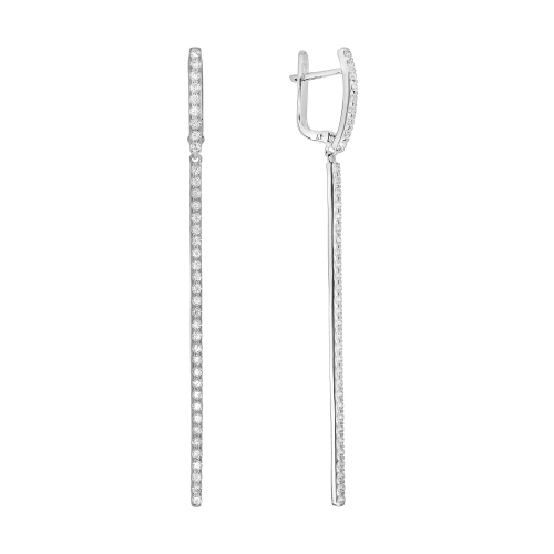 Серьги из серебра 925 пробы с фианитами