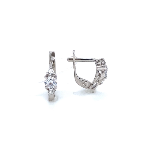Серьги из серебра 925 пробы с фианитами