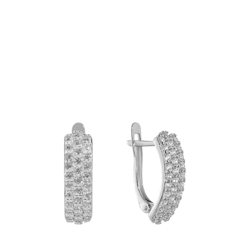Серьги из серебра 925 пробы с фианитами