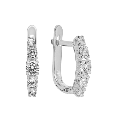 Серьги из серебра 925 пробы с фианитами