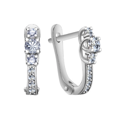 Серьги из серебра 925 пробы с фианитами