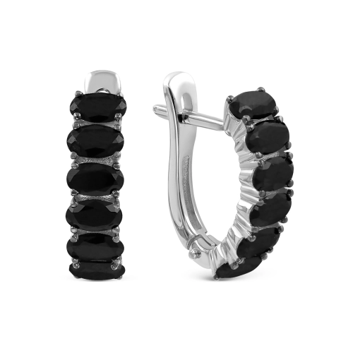 Серьги из серебра 925 пробы с цветными фианитами