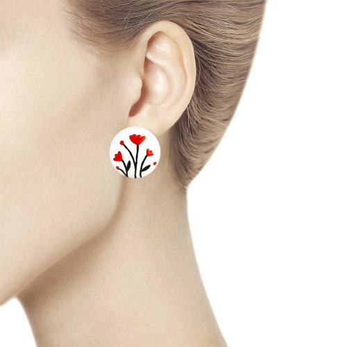 Серьги из серебра 925 пробы с эмалью