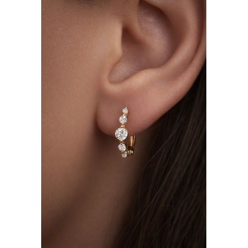 Серьги из золота 585 пробы с фианитами