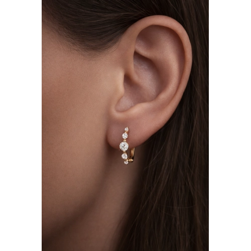 Серьги из золота 585 пробы с фианитами