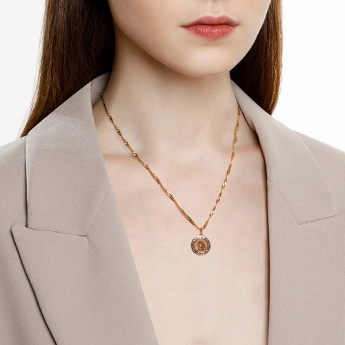 Подвеска Икона Казанская Божия Матерь из золота 585 пробы с эмалью