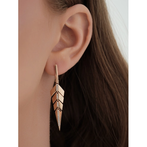 Серьги из золота 585 пробы с фианитами