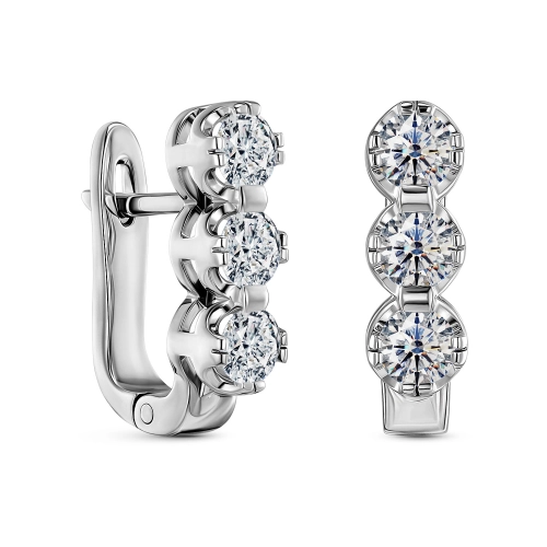 Серьги из белого золота 585 пробы с бриллиантами