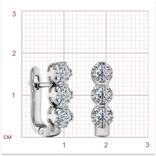 Серьги из белого золота 585 пробы с бриллиантами
