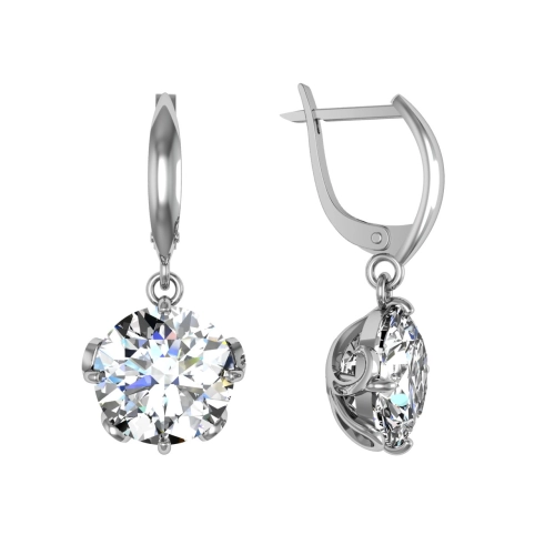 Серьги из серебра 925 пробы с горным хрусталем