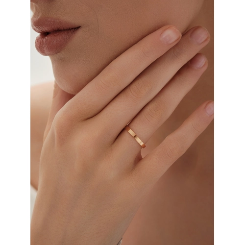 Обручальное кольцо из золота 585 пробы с европейским прямым сечением