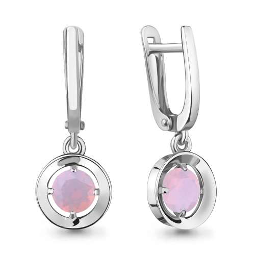 Серьги из серебра 925 пробы с искусственным опалом