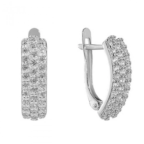 Серьги из серебра 925 пробы с фианитами