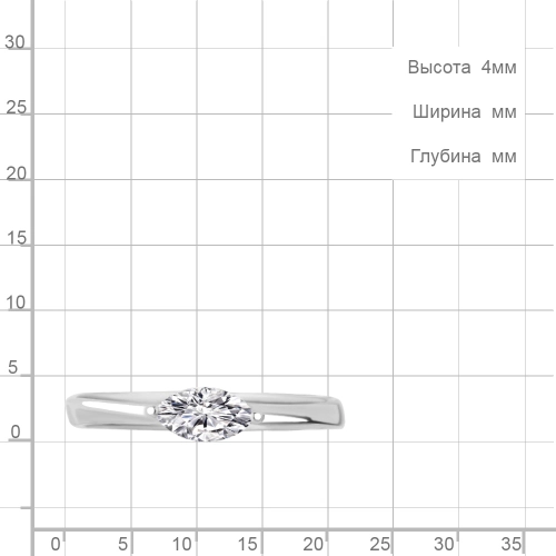 Кольцо из серебра 925 пробы с фианитами