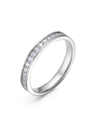 Обручальное кольцо из белого золота 585 пробы с бриллиантами