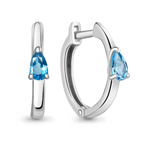 Серьги из серебра 925 пробы с топазами