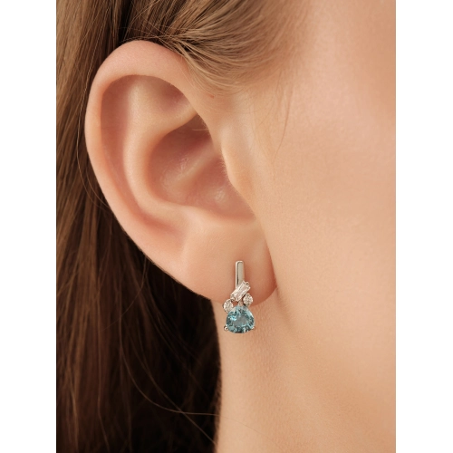 Серьги из серебра 925 пробы с топазами и фианитами