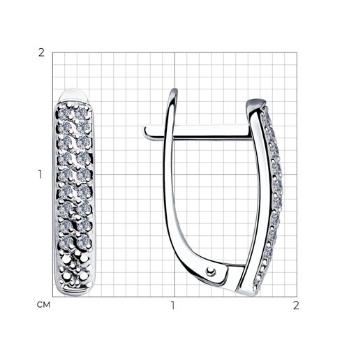 Серьги из белого золота 585 пробы с бриллиантами